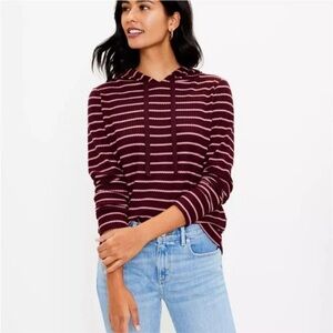 019 Loft Ribbed Striped Hoodie
